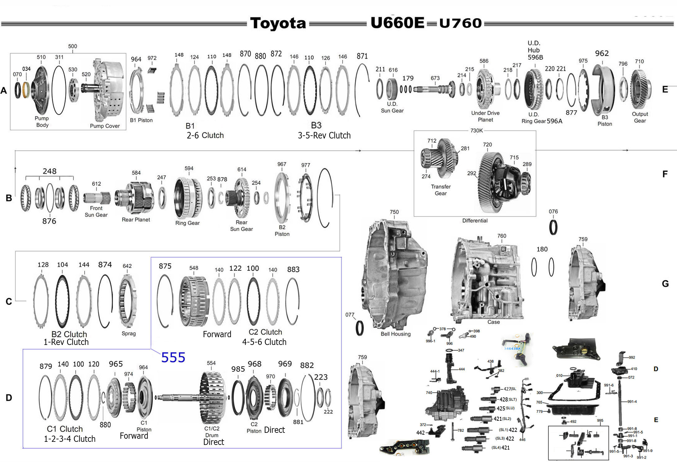 Transmission repair manuals U660E, U760E | Instructions ...