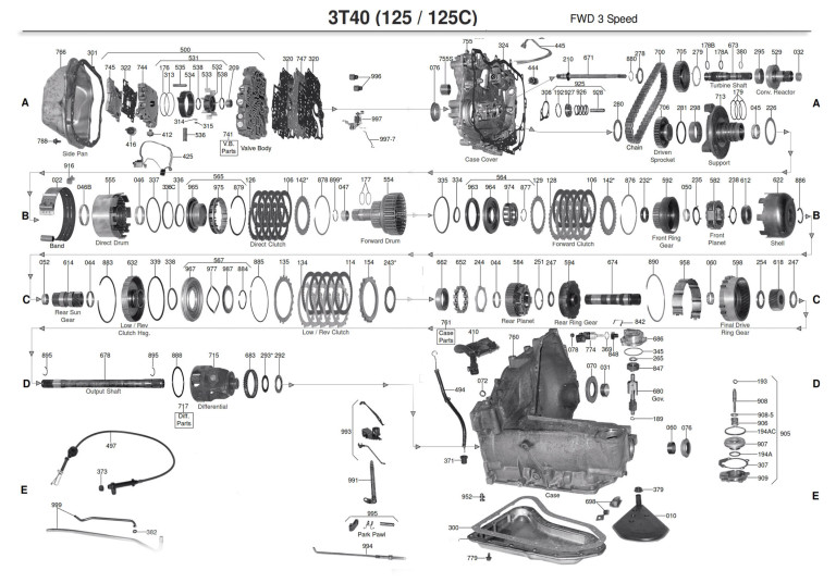 Transmission repair manuals 3T40 / TH125C | Instructions for rebuild ...