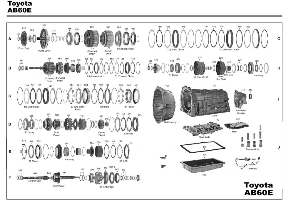 Transmission repair manuals AS68RC Rebuild instructions