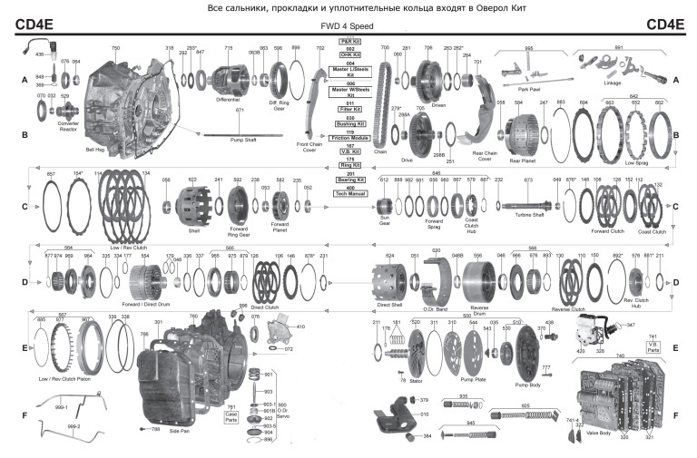 CD4E Transmission repair manuals - Rebuild instructions