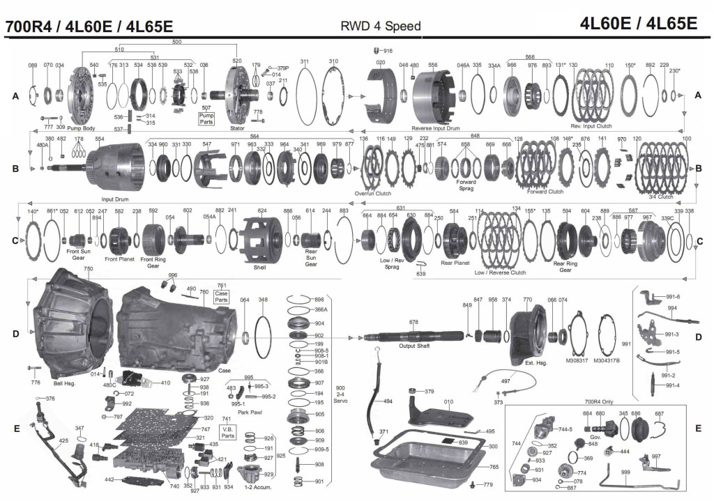 4L60E transmission rebuild manuals (700R4) | Rebuild instructions