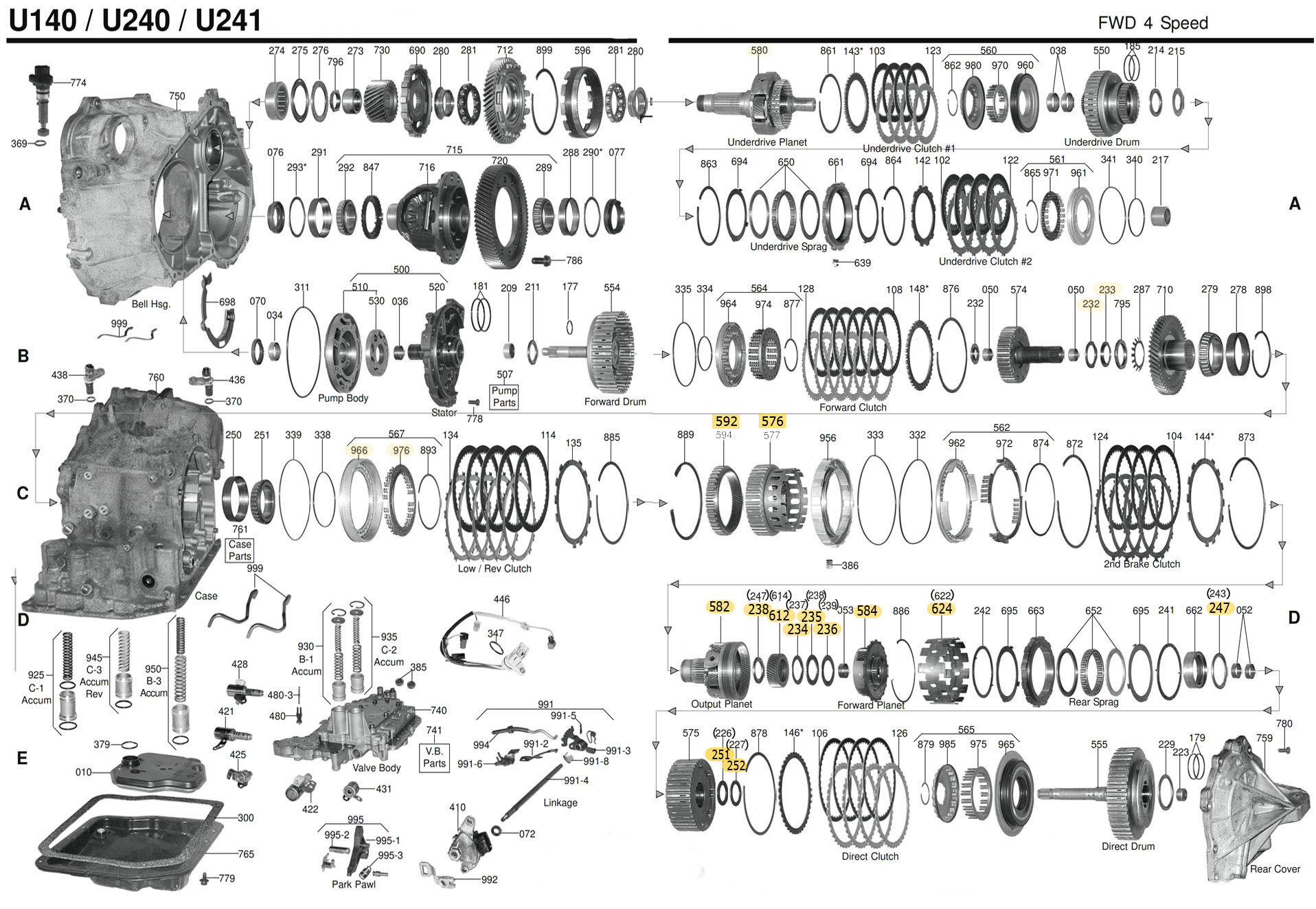 Transmission repair manuals U140, U240, U241 ...