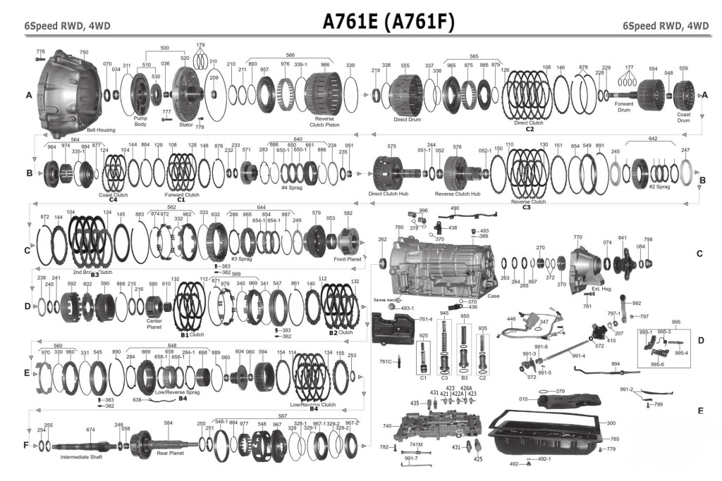 Transmission repair manuals A760E, A761E, /F /H - Rebuild instructions