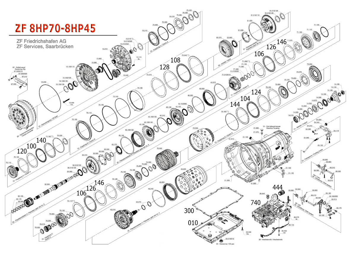 Transmission repair manuals ZF8HP45 / ZF8HP70 / ZF8HP55A / ZF8HP90