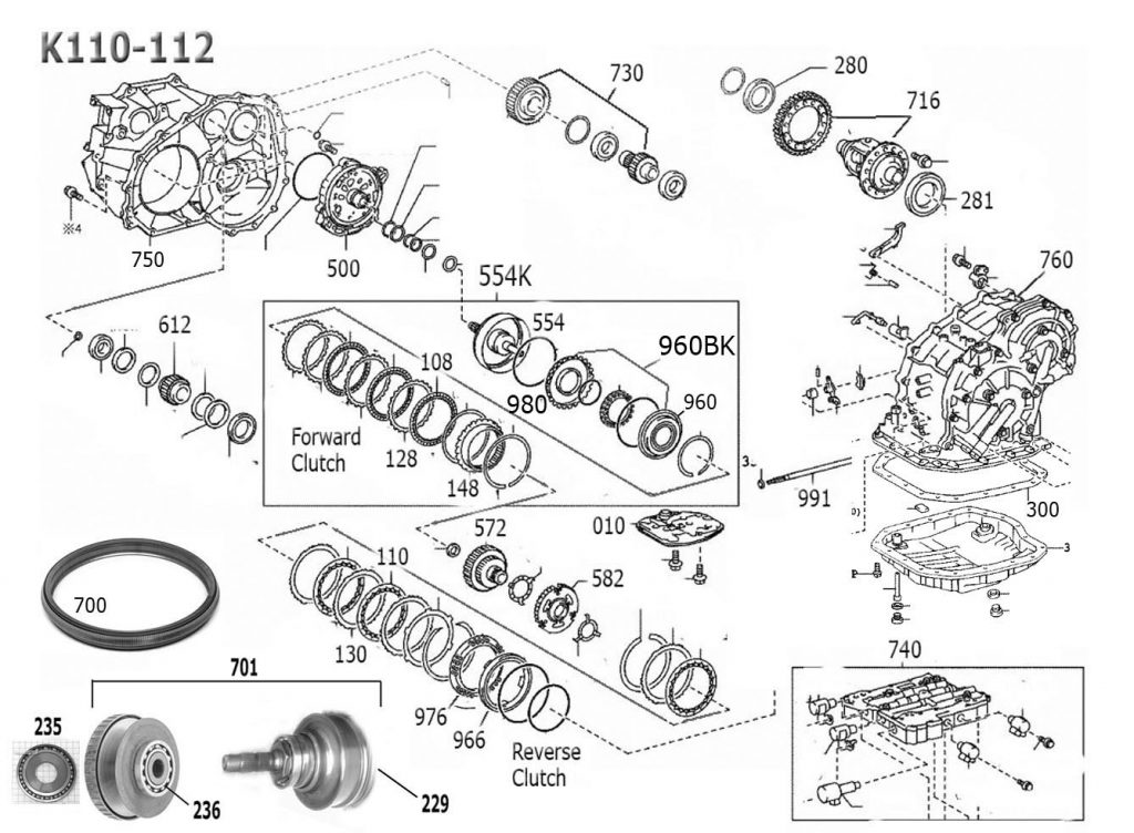 Transmission repair manuals K310/K311/K312/K111/K112 - Rebuild instructions